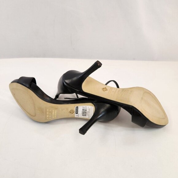 Capodarte Stiletto High Heel Strappy Sandal Womens 6 Black Open Toe Ankle Strap - Picture 4 of 6